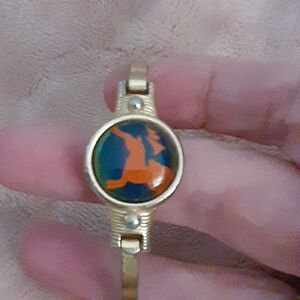 Vintage Jeane Dixon Hattie Carnegie Aries mood stone horoscope bangle bracelet